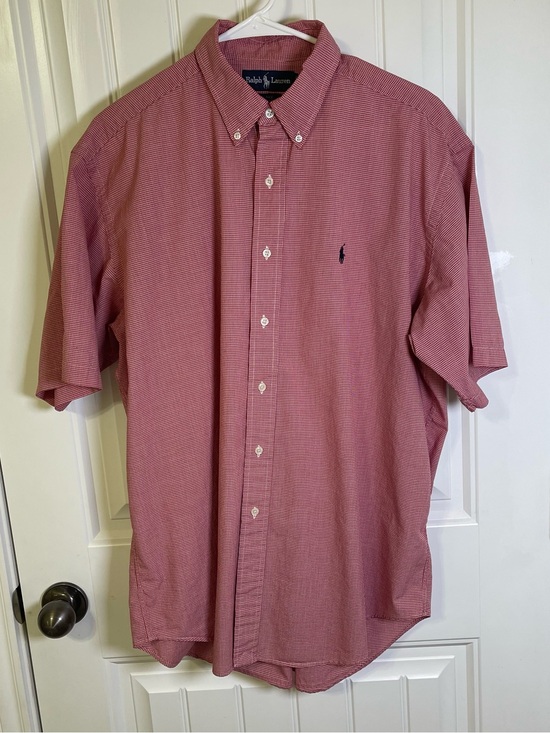 Ralph Lauren Other - Vintage Ralph Lauren Blake Men’s L Red Gingham Navy Pony Short Sleeve Shirt